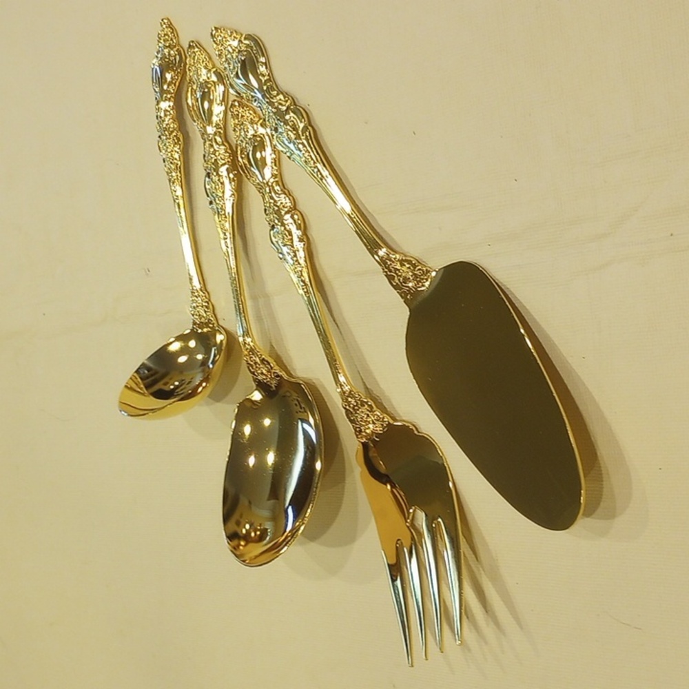Vintage Royal Sealy Gold Plated 4 pc Hostess Set